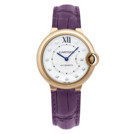 Cartier Ballon Bleu de Cartier Women Automatic Silver Alligator Watch WE902063